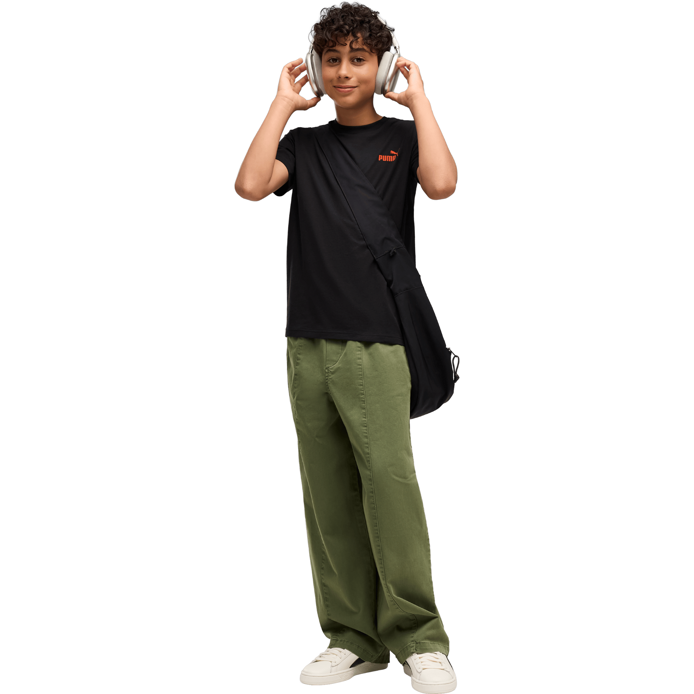 Kids Puma Essentials Logo Lab Brand Back Graphic Tee