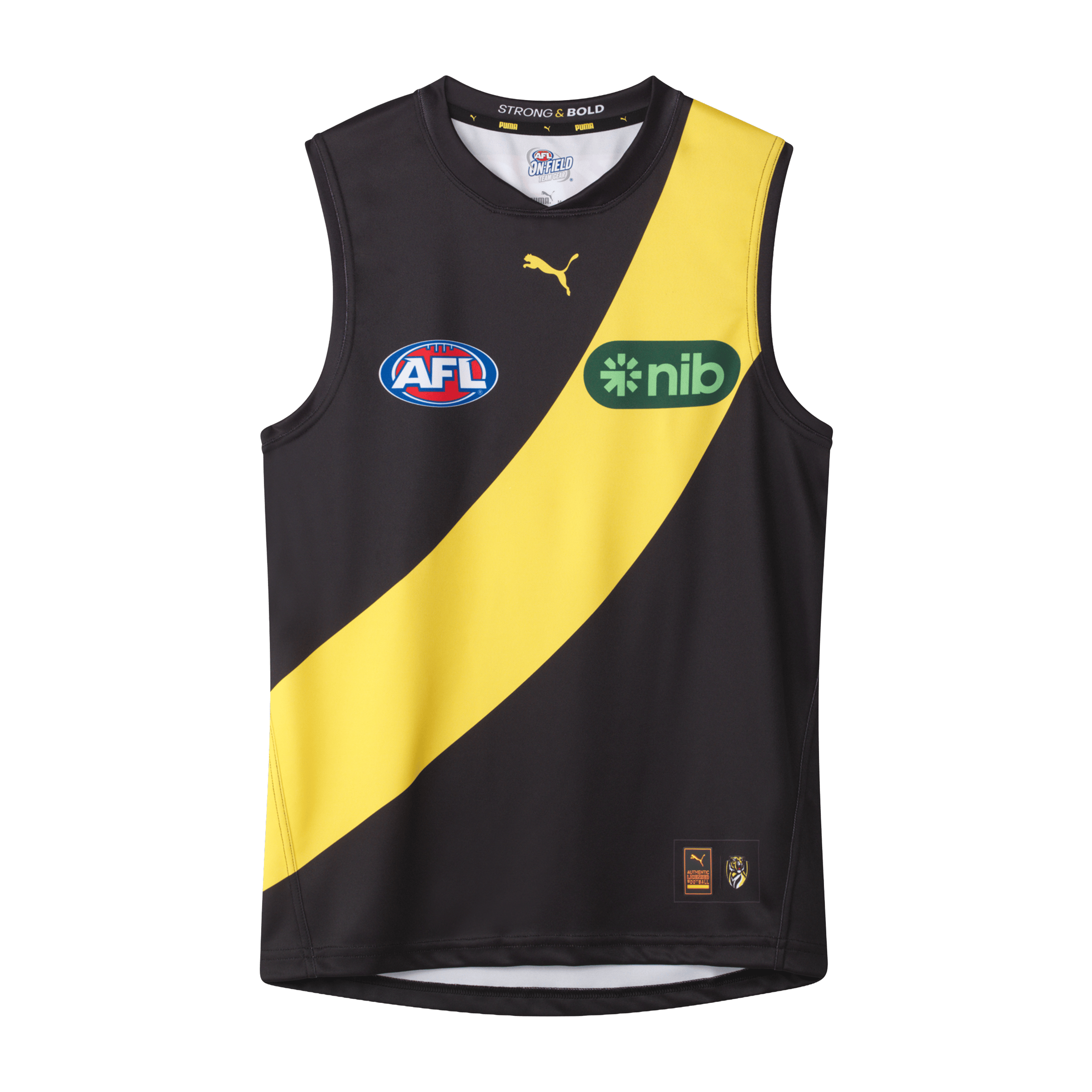 Mens Puma AFL Richmond Tigers 2025 Authentic Home Guernsey