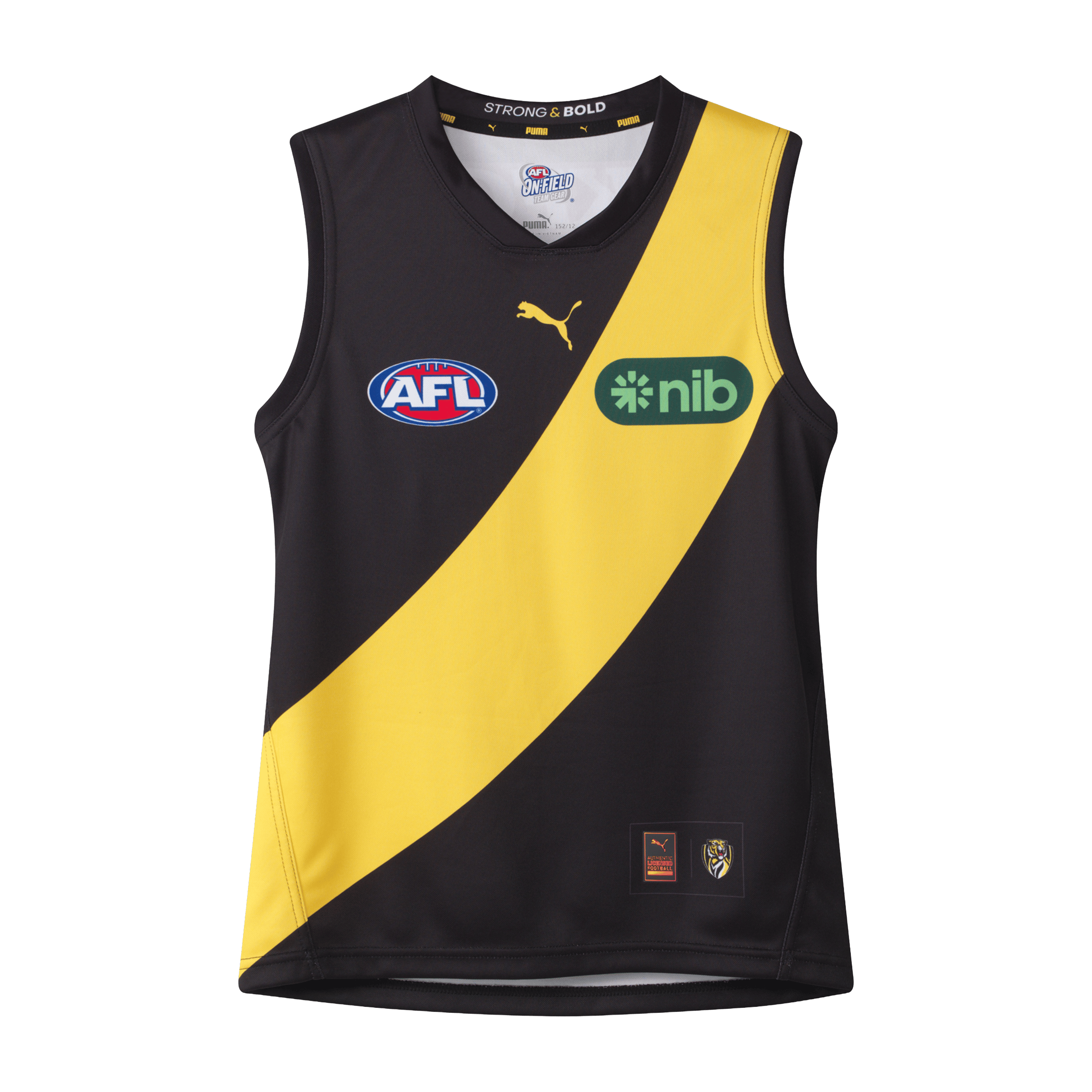 Kids Puma AFL Richmond Tigers 2025 Authentic Home Guernsey