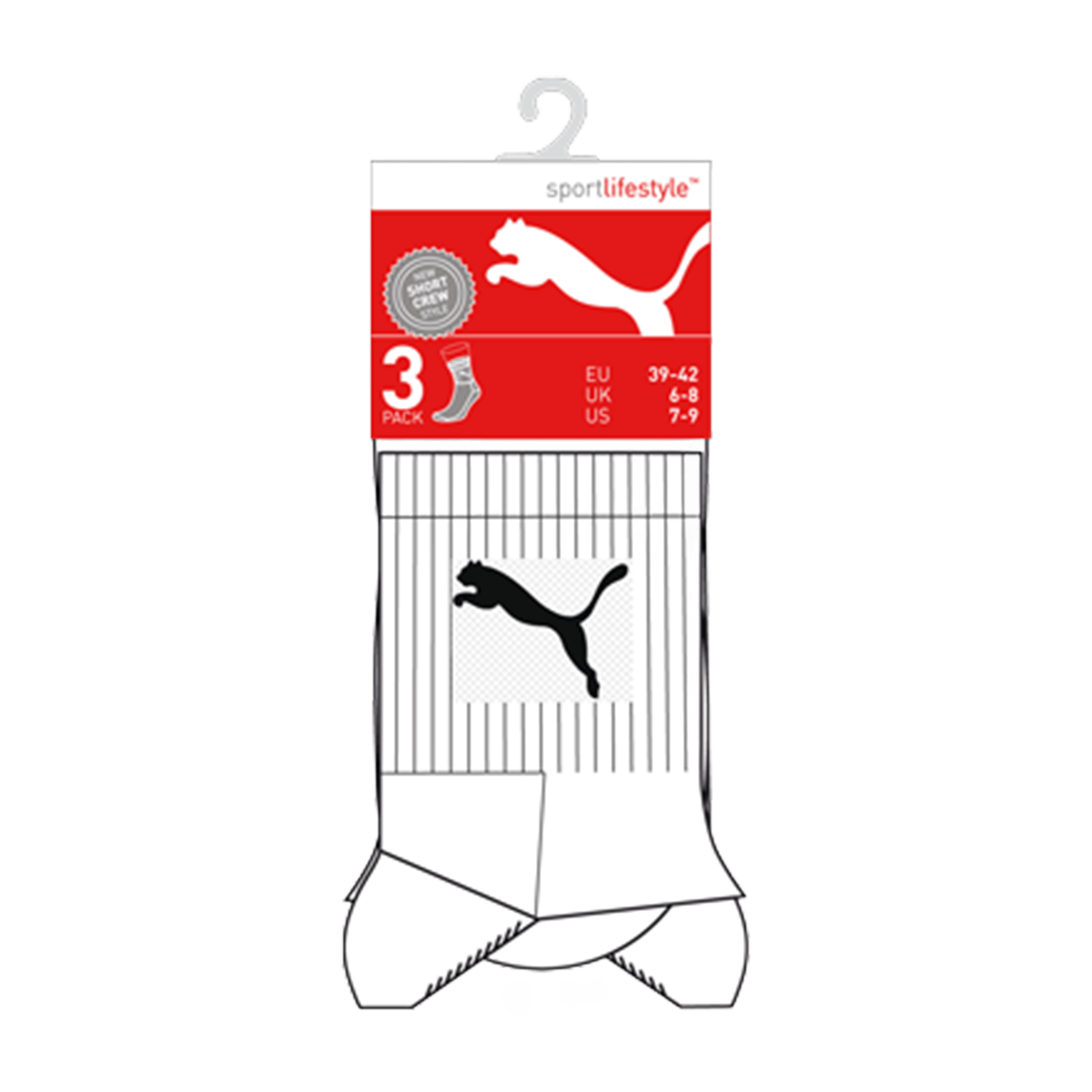 Unisex Puma (3pk) Short Crew Socks