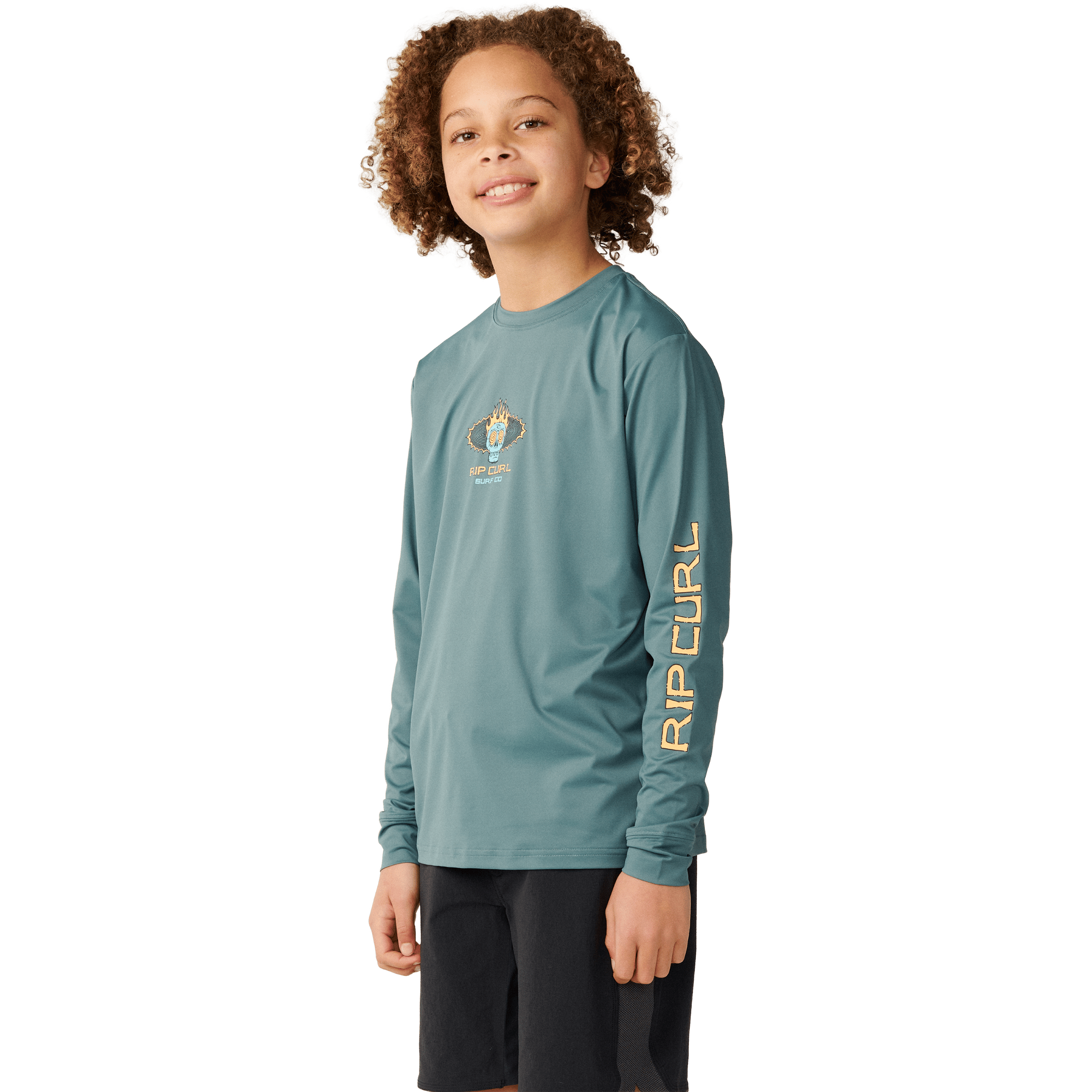 Kids Rip Curl Cosmic Skull Surfing UPF Rash Vest