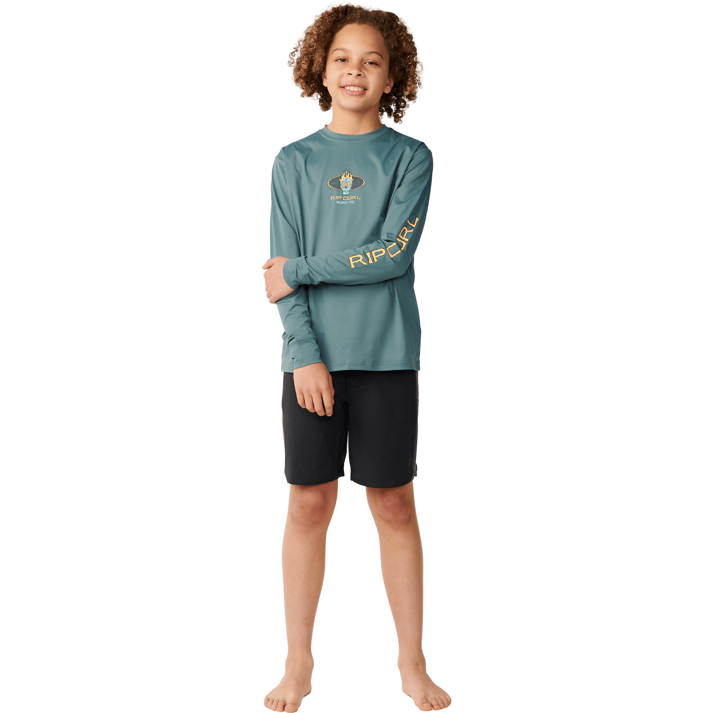 Kids Rip Curl Cosmic Skull Surfing UPF Rash Vest