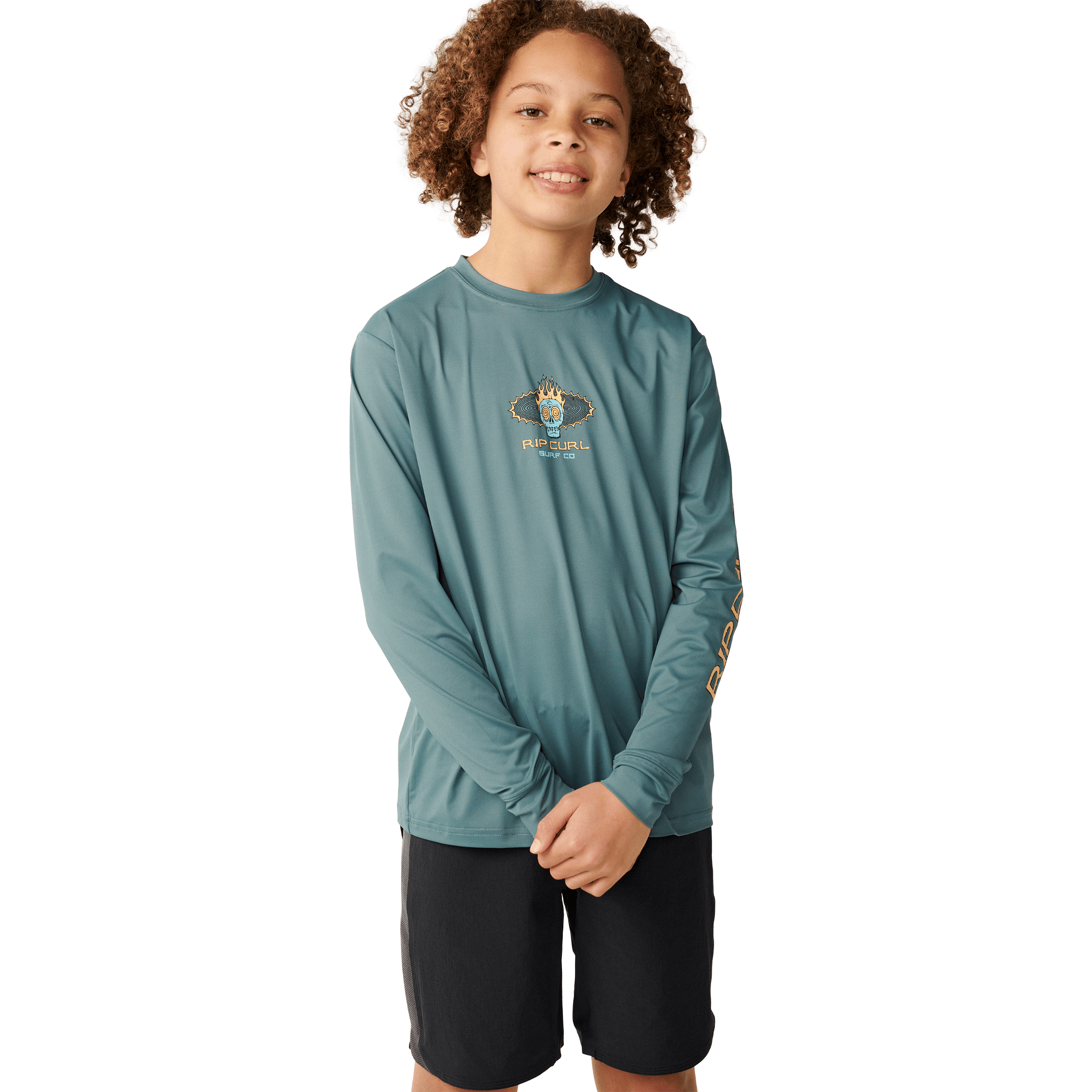 Kids Rip Curl Cosmic Skull Surfing UPF Rash Vest