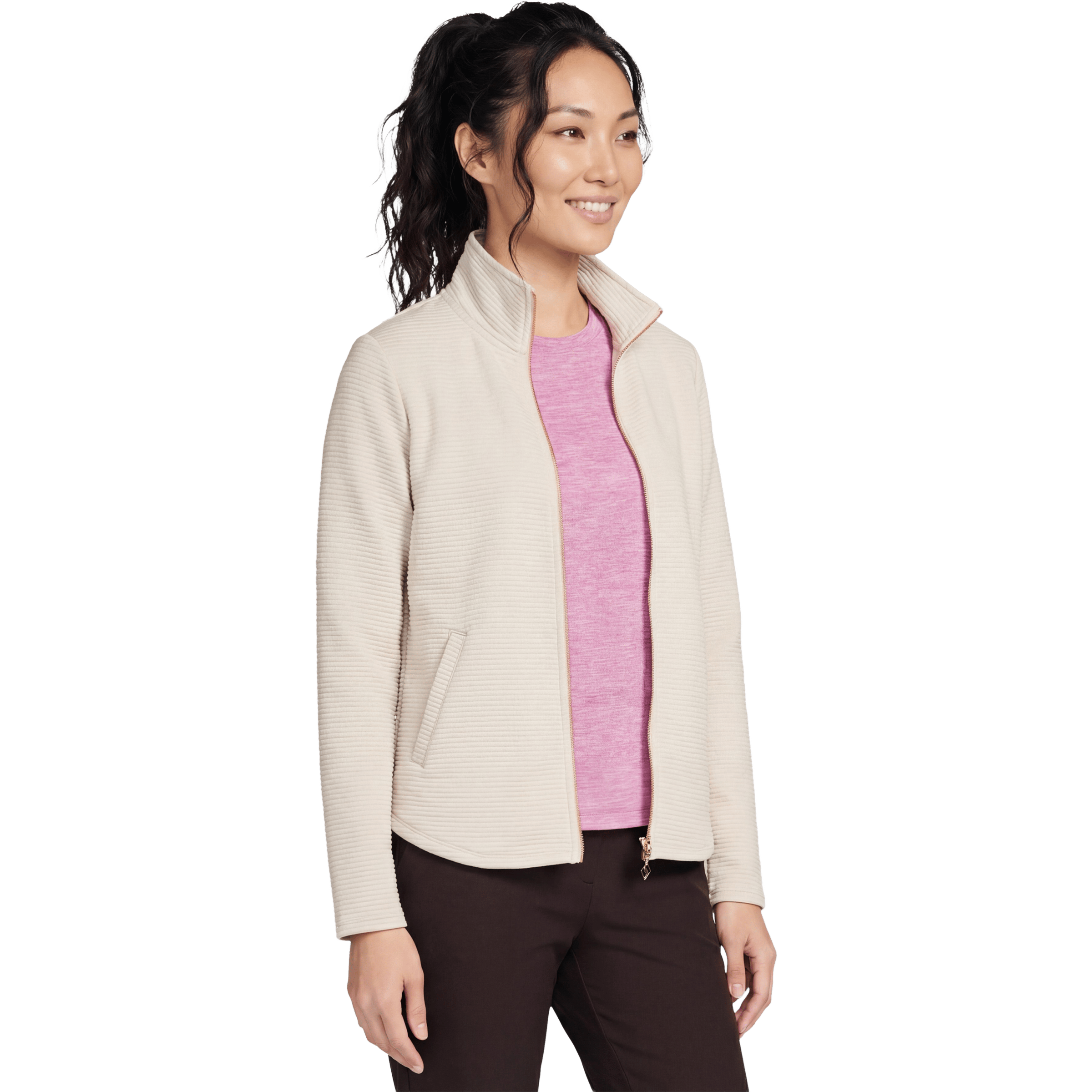 Womens Skechers The Hoodless Hoodie GO Walk Shine Jacket