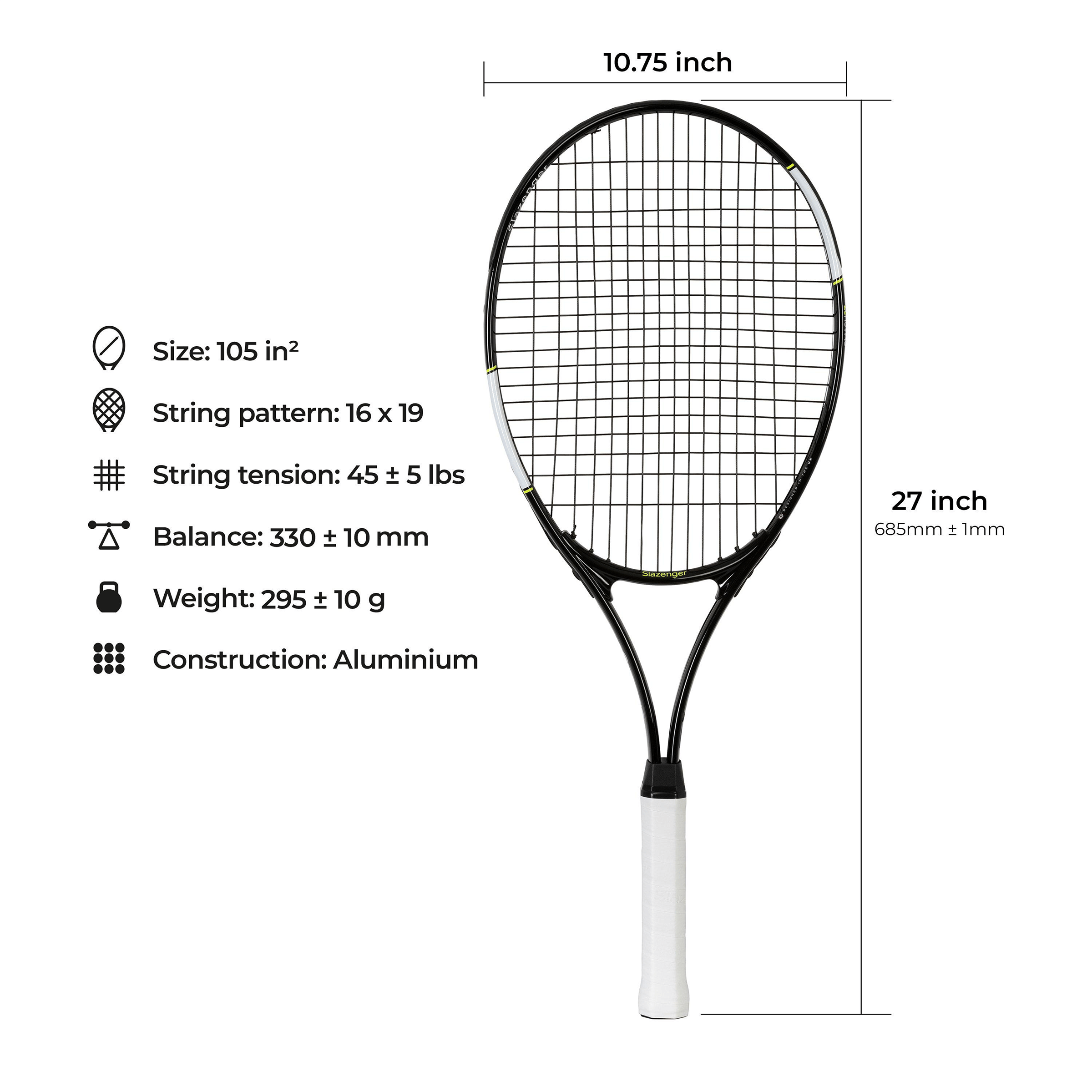 Slazenger Adults Smash (Size 1) Tennis Racquet