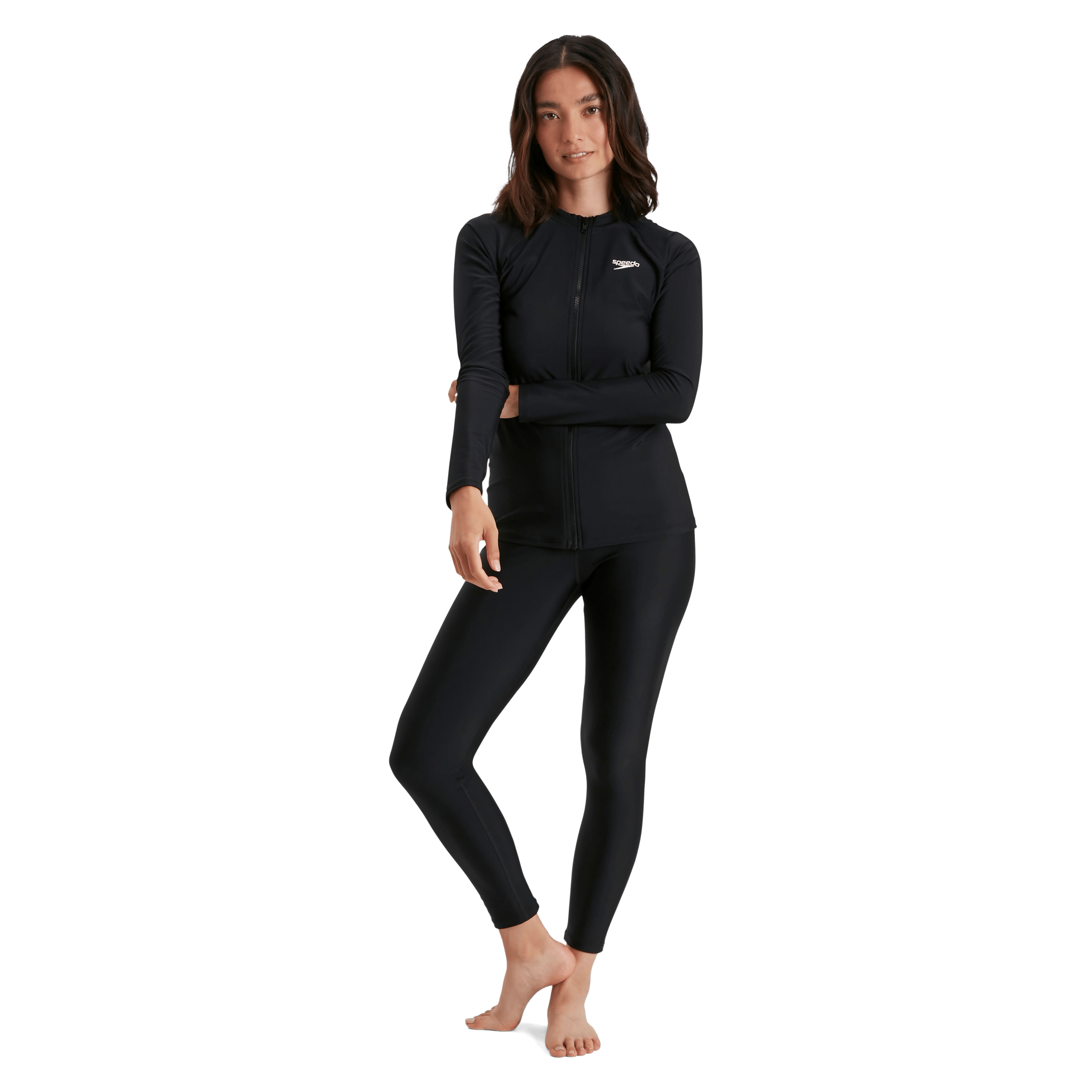 Womens Speedo Zip (Long Sleeve) Rash Top