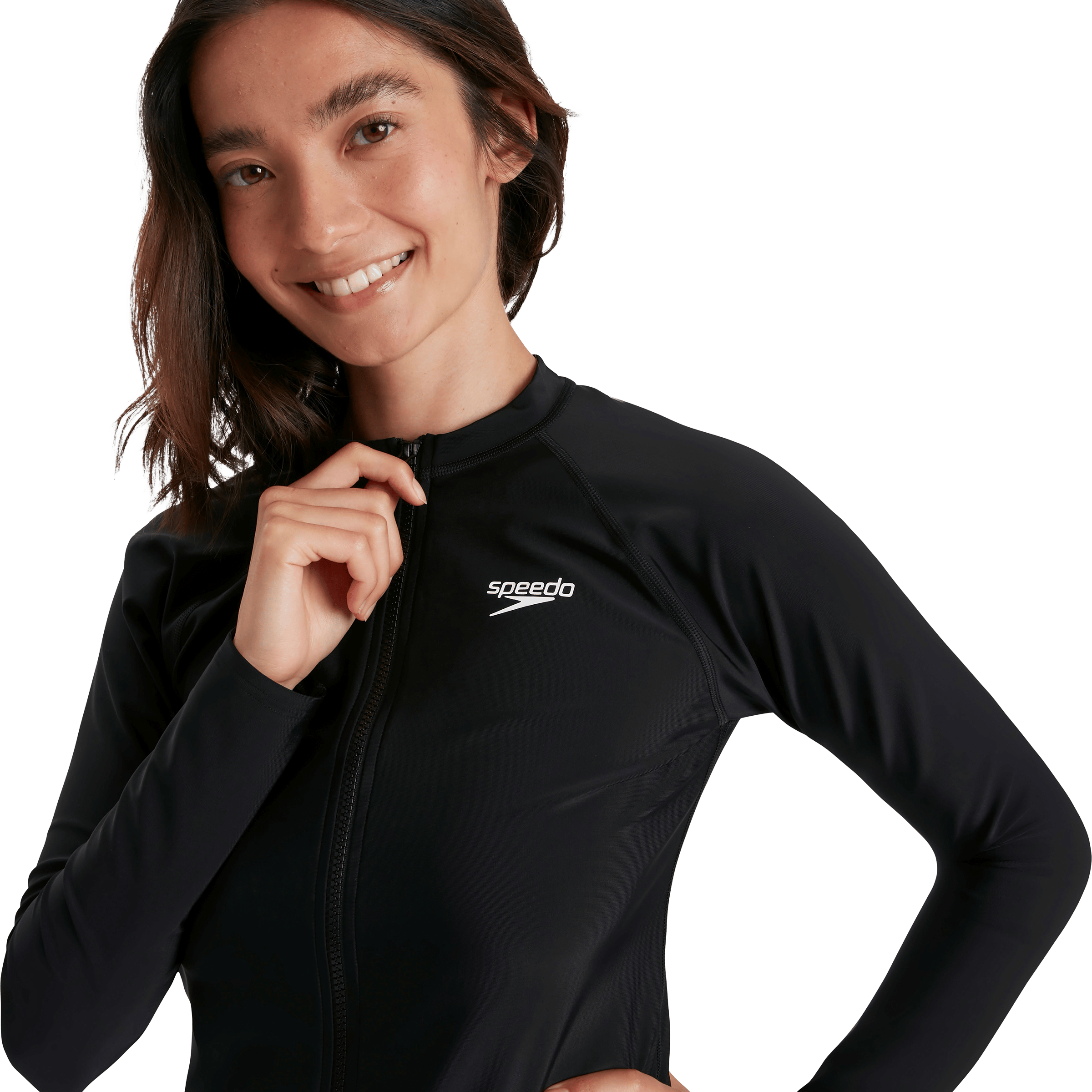 Womens Speedo Zip (Long Sleeve) Rash Top
