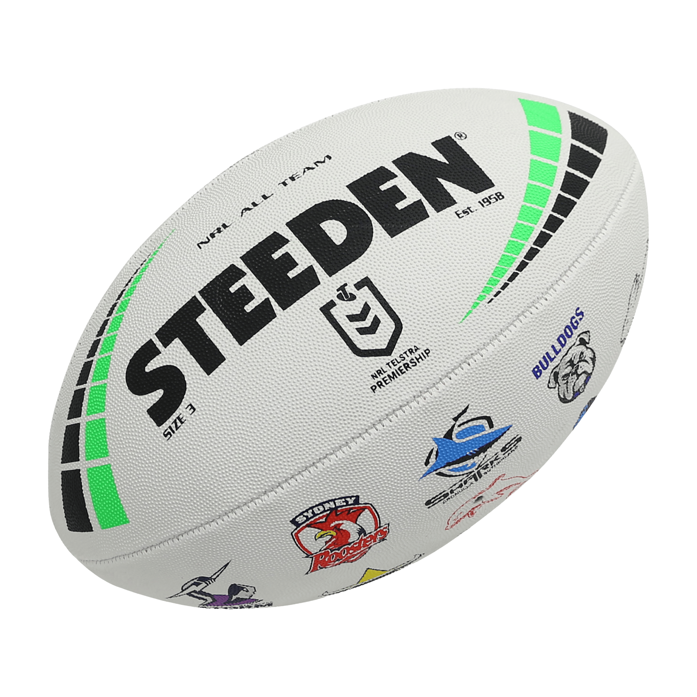 Steeden NRL All Team Logo Ruby League Ball (Size 3)
