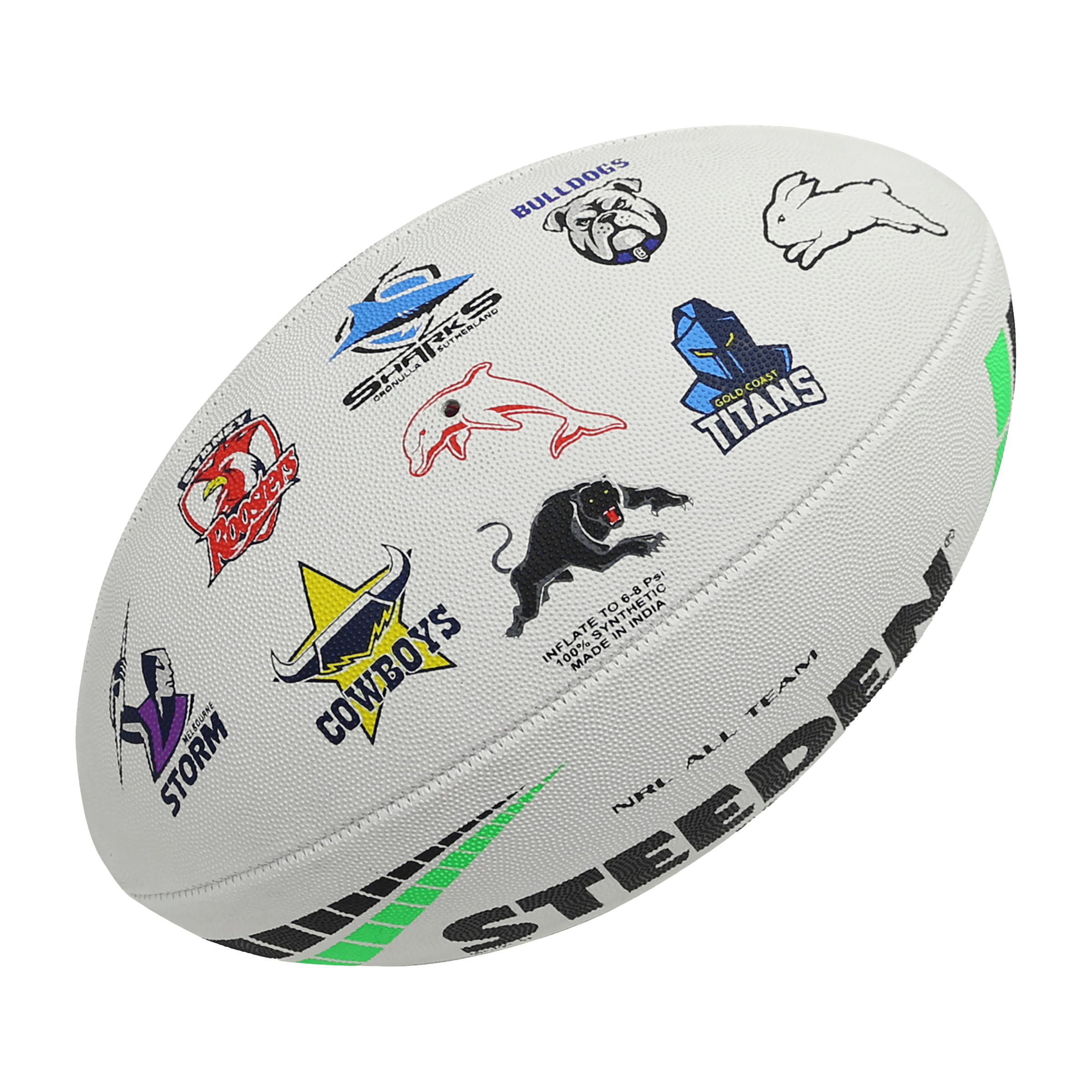 Steeden NRL All Team Logo Ruby League Ball (Size 3)