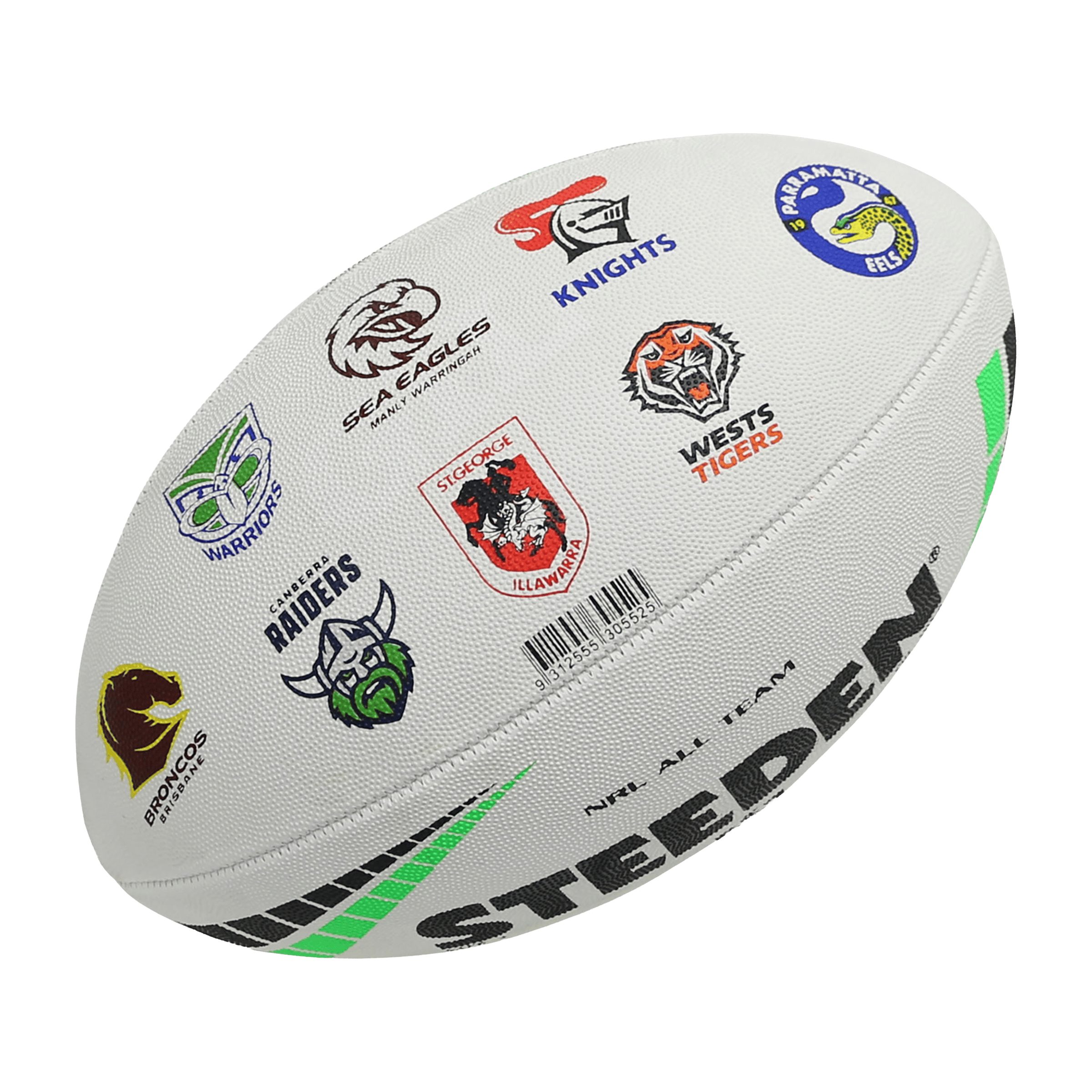 Steeden NRL All Team Logo Ruby League Ball (Size 3)