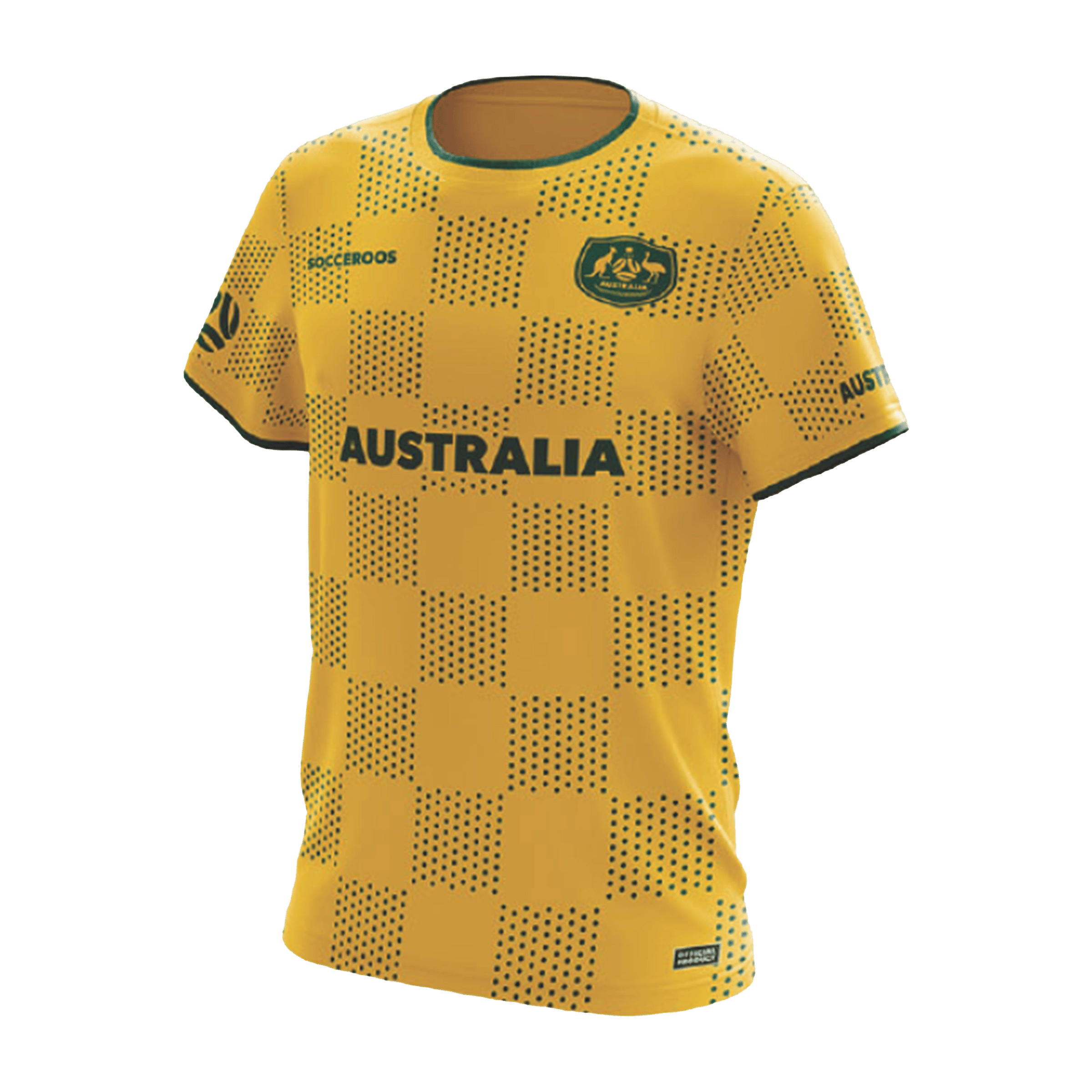 Mens Tidwell Socceroos Gold Grid Supporter Football Jersey