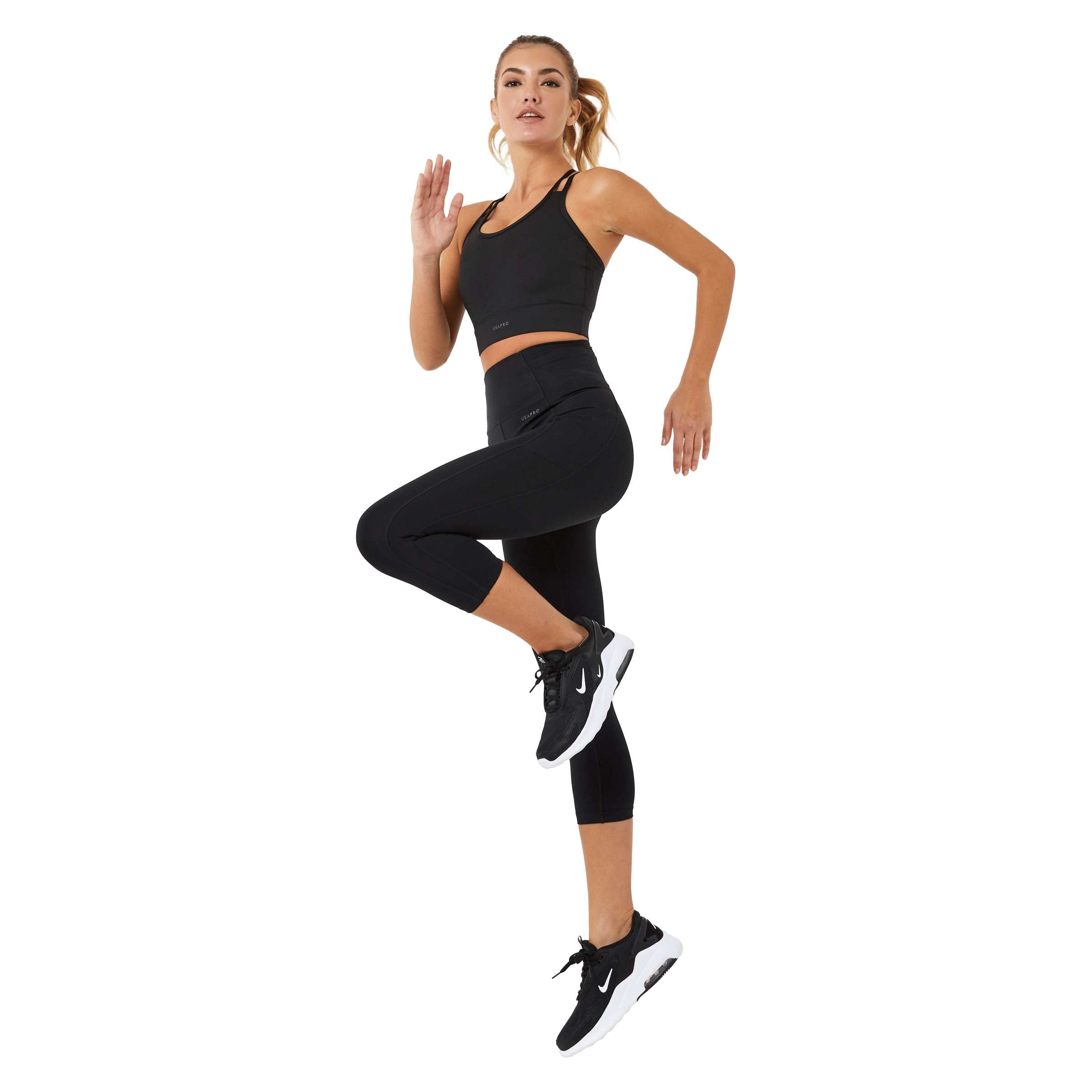 Womens USA Pro High Rise (3/4 length) Capri Leggings