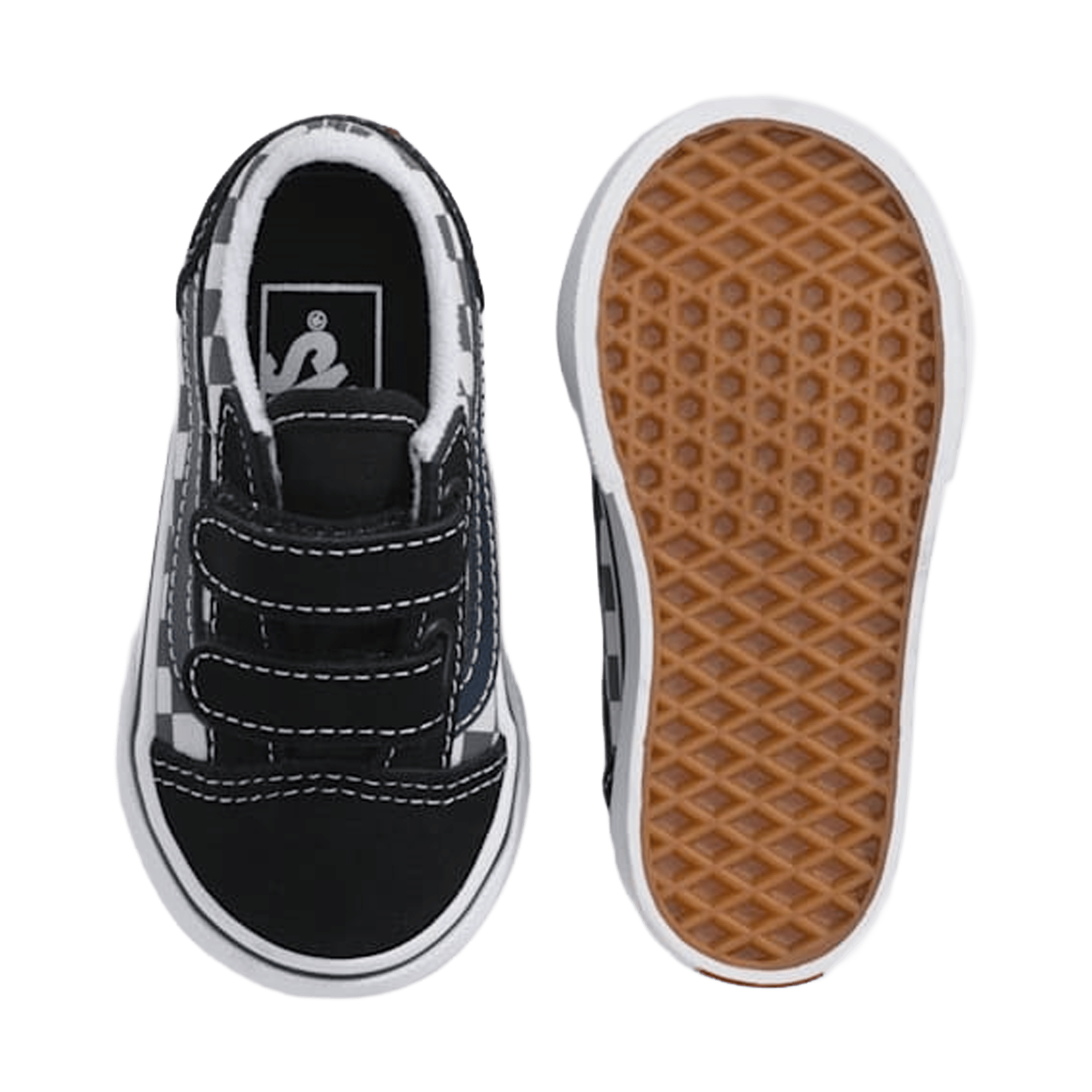 Kids Vans Old Skool (Velcro) Tonal Checkerboard