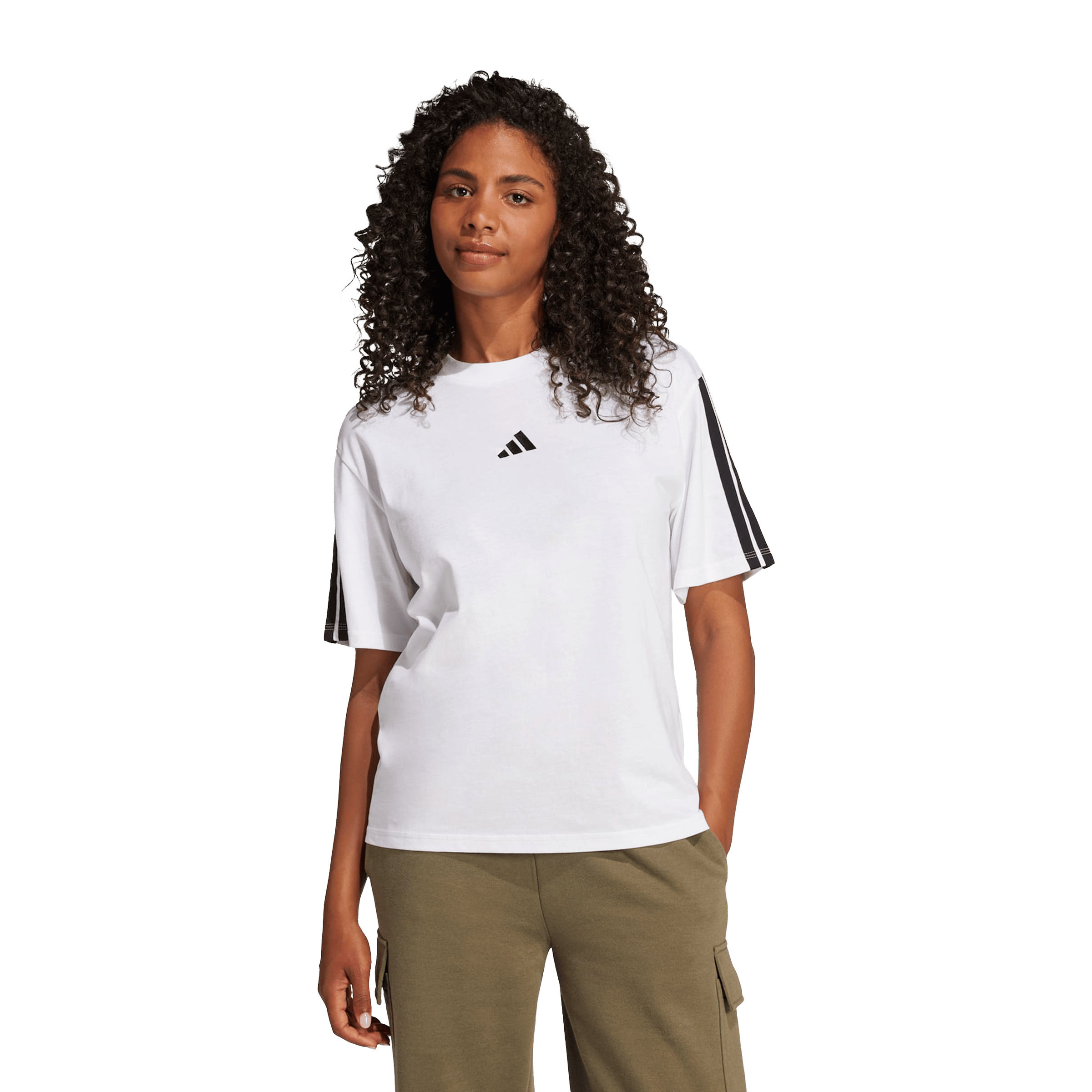 Womens adidas Essentials 3-Stripes Boyfriend Tee