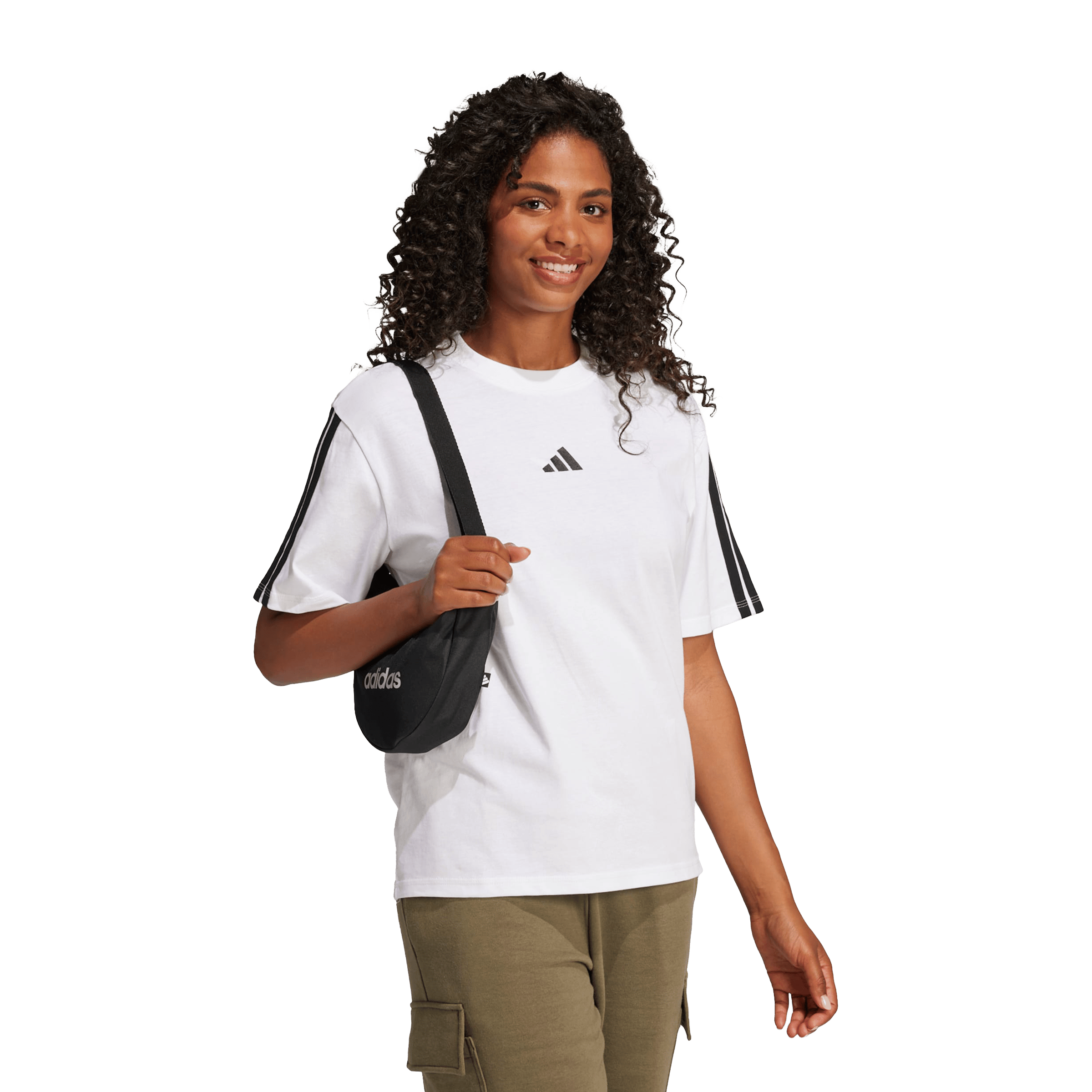 Womens adidas Essentials 3-Stripes Boyfriend Tee