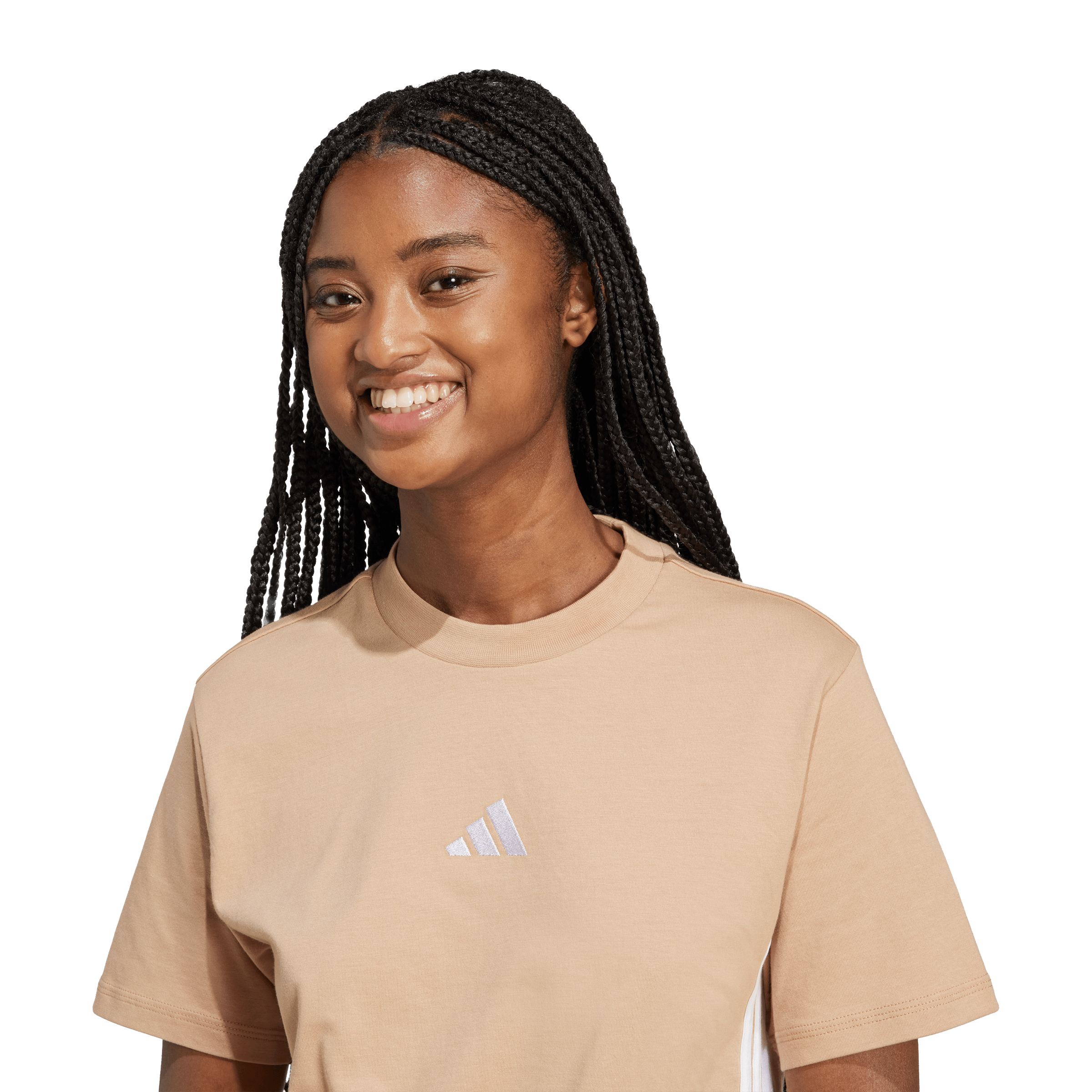 Womens adidas Essentials 3-Stripes Cotton Tee