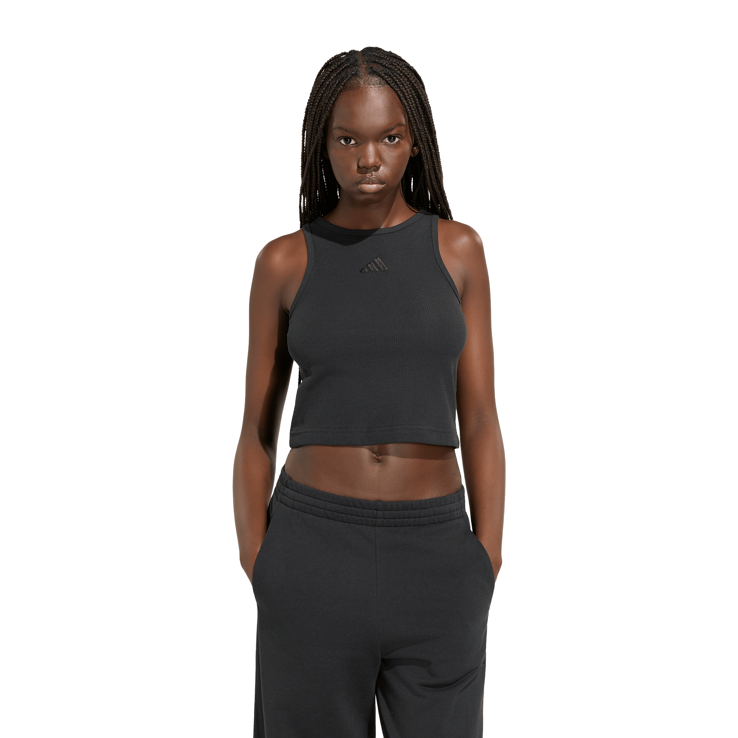 Womens adidas KIT Small Logo Rib Tank Top