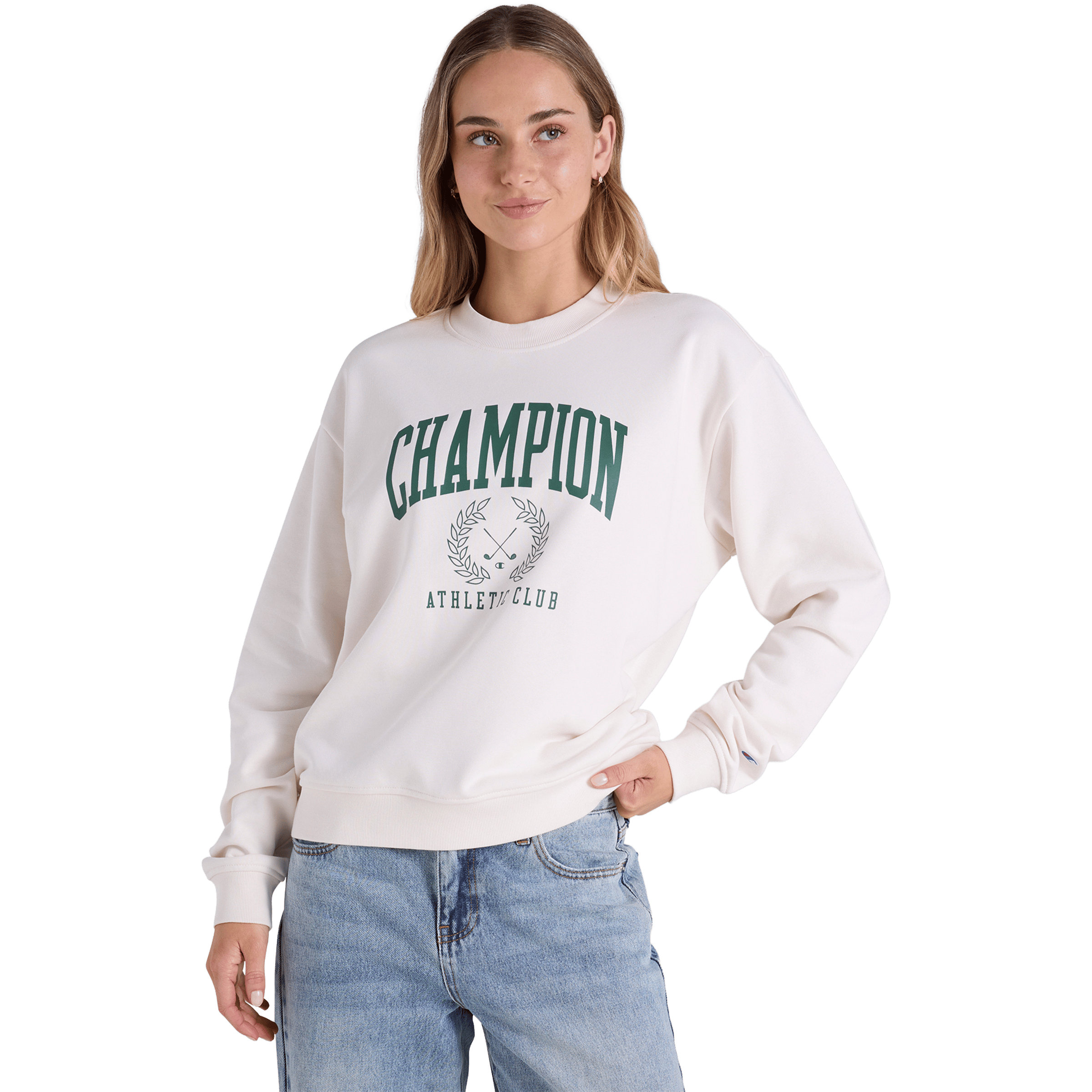 Womens Champion Club Crew Sweatshirts
