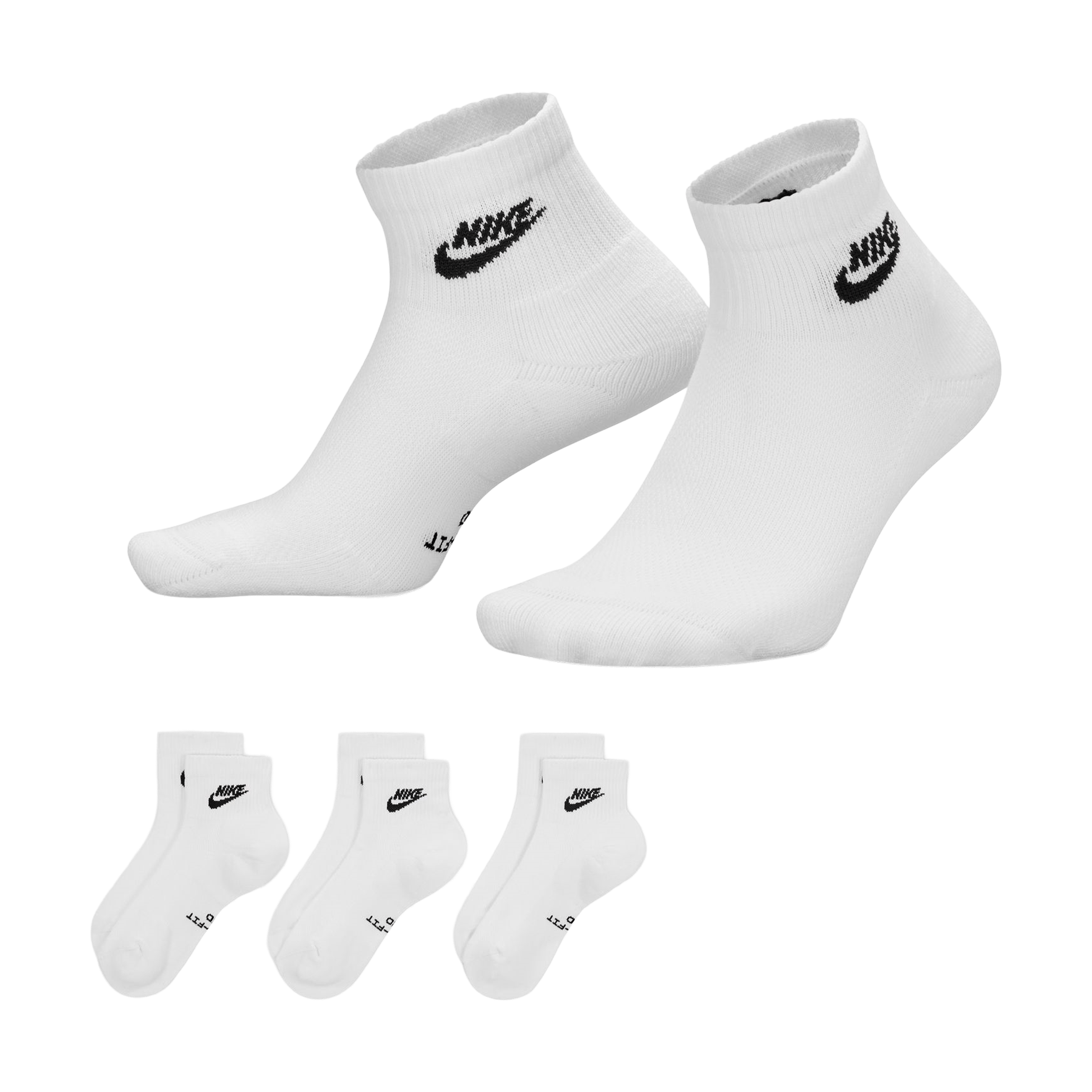 Unisex Nike (3pk) Everyday Elevated Ankle Socks