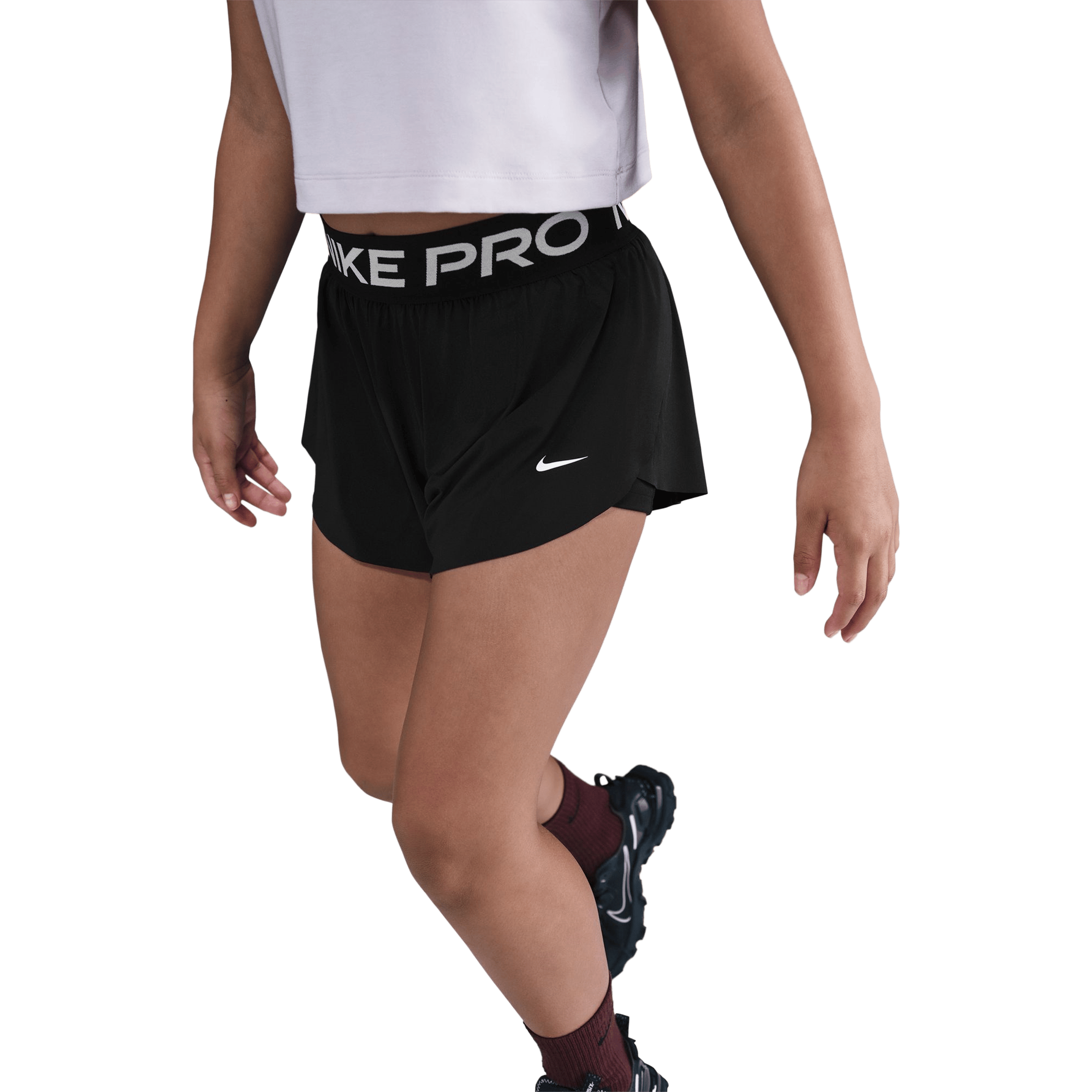 Kids Nike Pro Girls' Dri-FIT 2-in-1 (3") Shorts