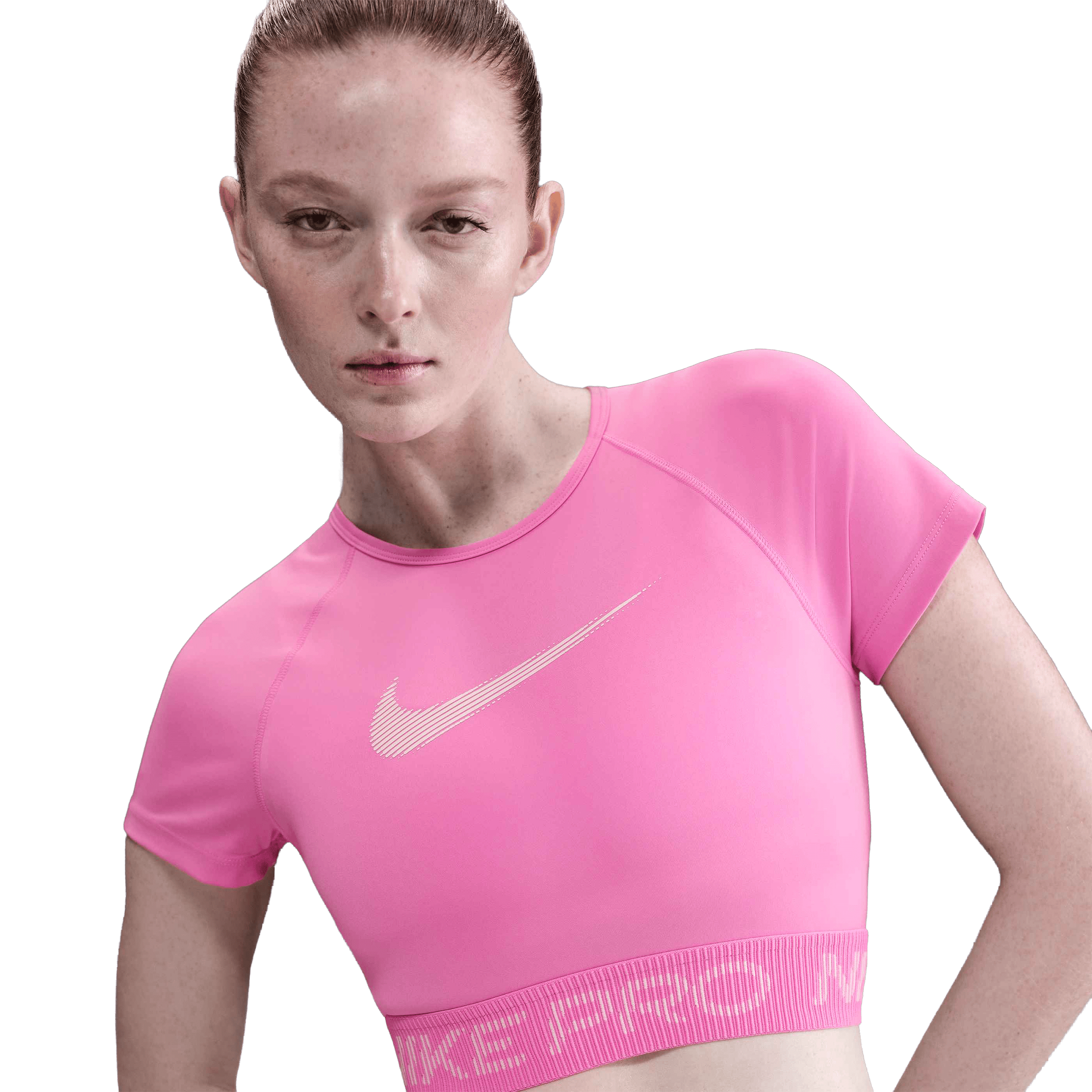 Womens Nike Pro Dri-FIT Short-Sleeve Graphic Cropped Top