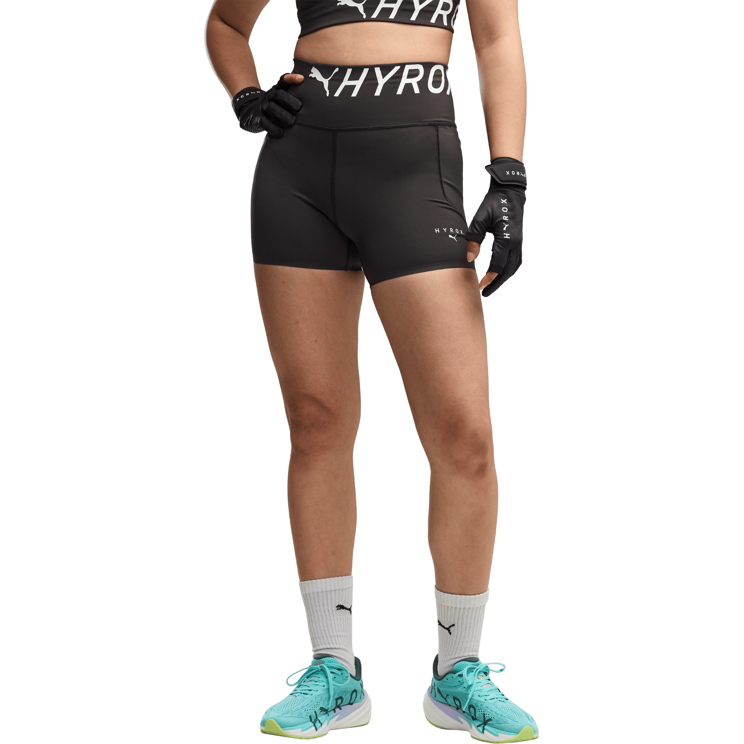 Womens Puma Puma X Hyrox PWRMODE (4") Short Tights