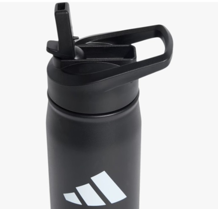 The adidas Metal 600ml Bottle with Straw makes it easy to sip water regularly while you're on the move