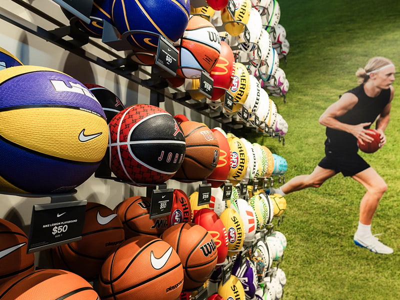 Footballs and Basketball wall
